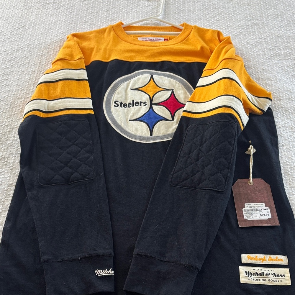 Mitchell & Ness Steelers Black and Gold Long Sleeve